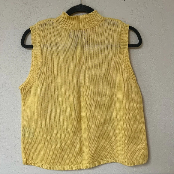 VTG 100% Cotton butter Yellow Sweater Vest Hunt Club Vest Xl - Picture 4 of 8